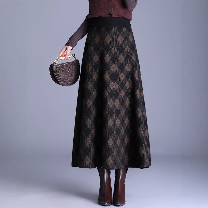 Damen Eleganter Maxirock mit geometrischem Muster Drune