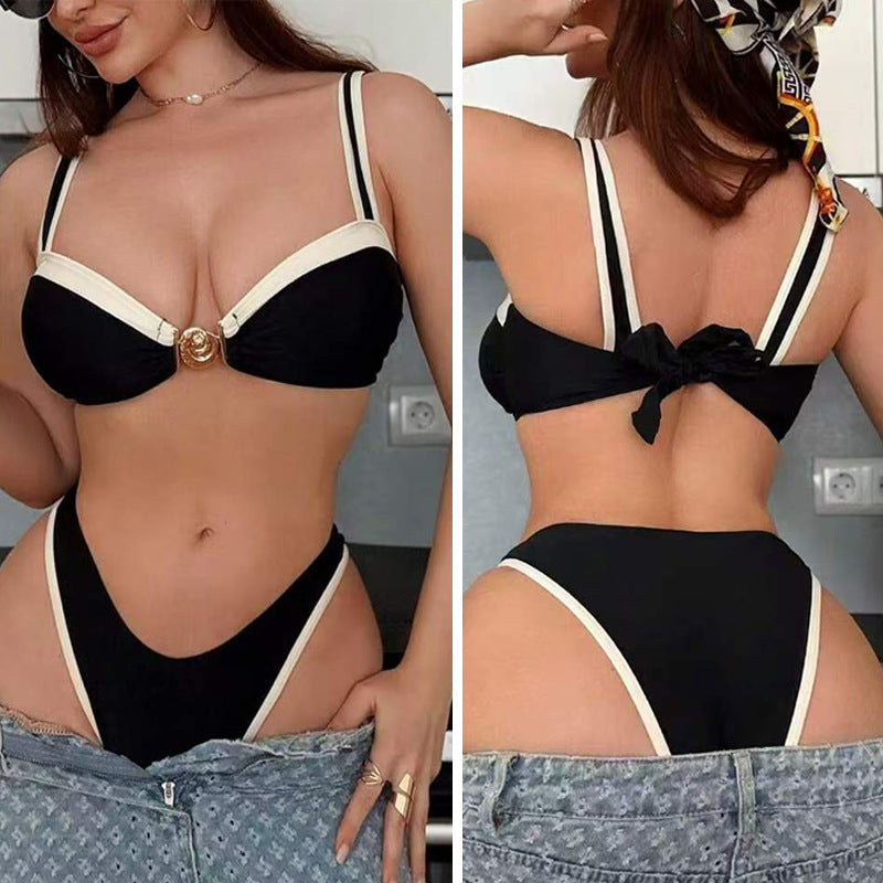 Damen Designer-Bikini mit verzierten Trägern Drune