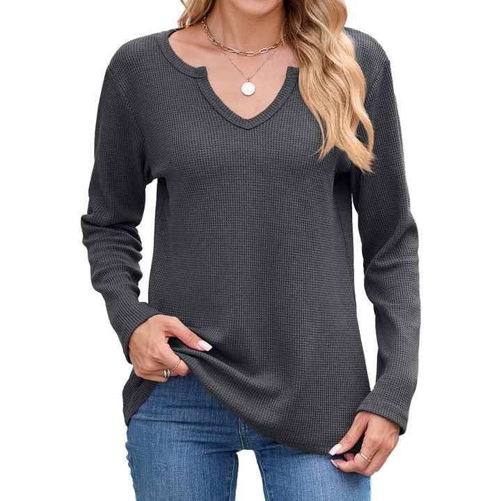 Damen Waffelstruktur Langarmshirt Drune