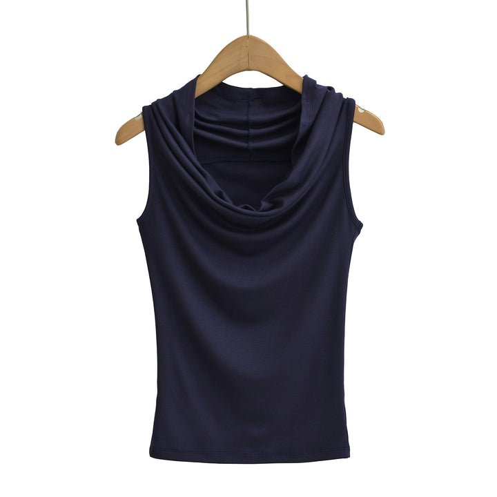 Damen ärmelloses Cowl-Top aus weichem, elastischem Material Drune