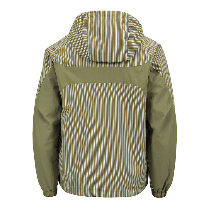 Herren Modische Windbreaker-Jacke mit Kapuze und Streifenmuster Drune