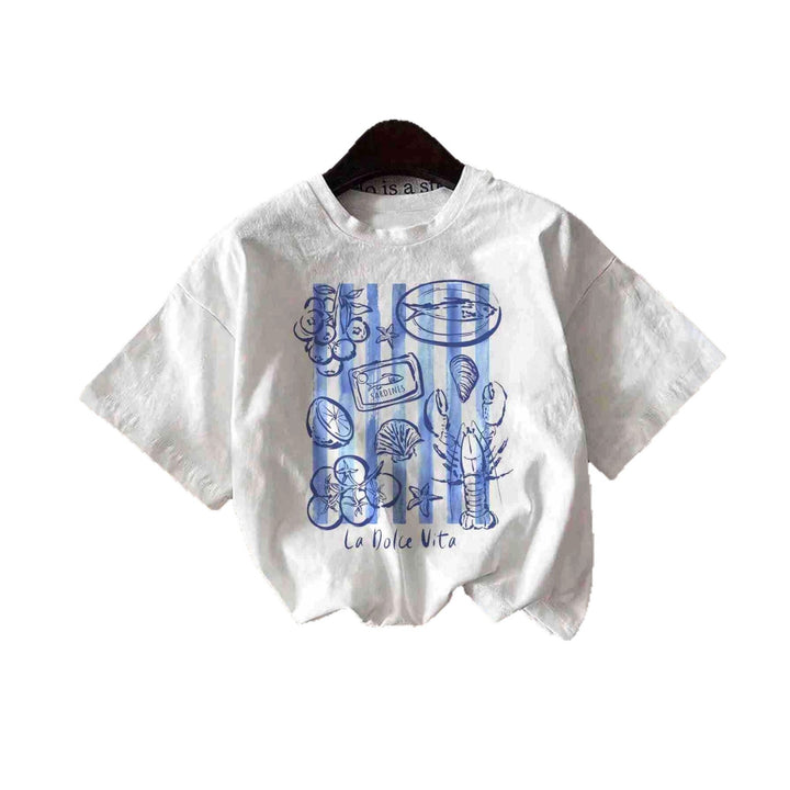 Damen T-Shirt mit kreativem Küstendesign und entspannter Passform Drune