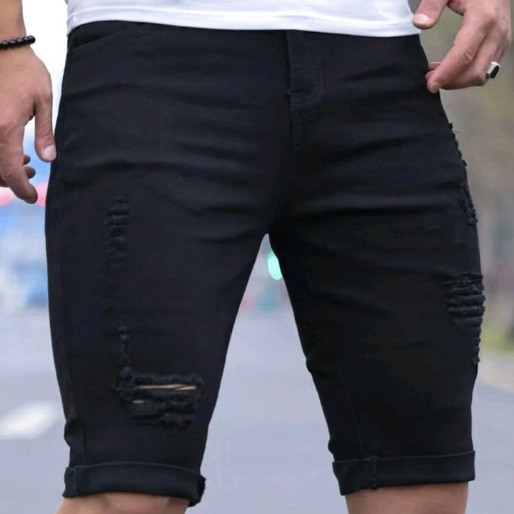 Herren Ripped Denim Shorts Drune