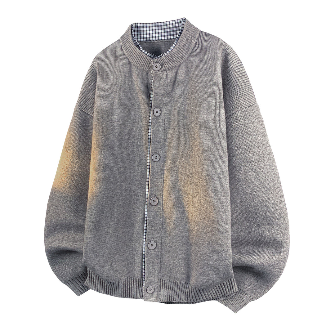 Herren Modische Strickjacke mit Knopfverschluss Drune
