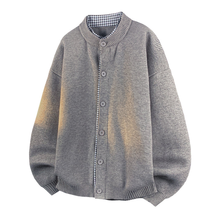 Herren Modische Strickjacke mit Knopfverschluss Drune