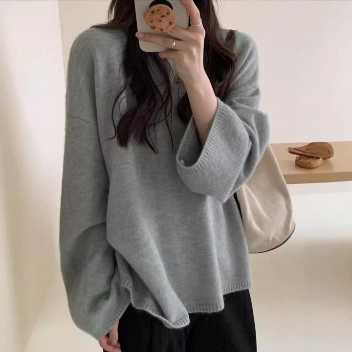 Damen Oversized Strickpullover mit weitem Schnitt und feinem Material Drune