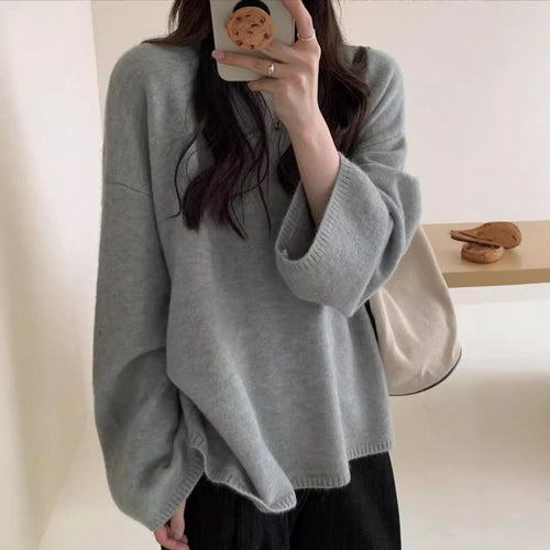 Damen Oversized Strickpullover mit weitem Schnitt und feinem Material Drune