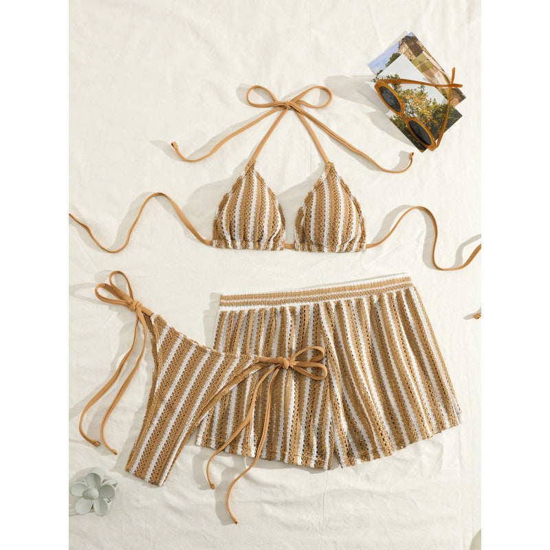 Damen Zweiteiliges Freizeitbadeoutfit mit verstellbarem Oberteil und elastischen Shorts Drune