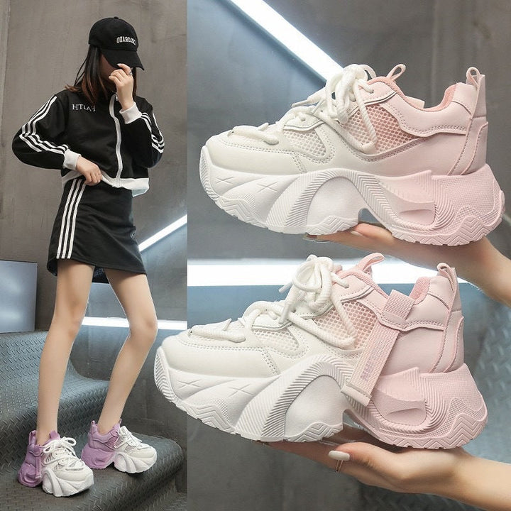 Damen Sportliche Chunky Sneakers mit atmungsaktiver Mesh-Oberfläche und flexibler Sohle Drune