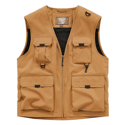 Herren Multifunktionale Utility-Weste mit Mehrfach‑Taschen und robustem Reißverschluss Drune