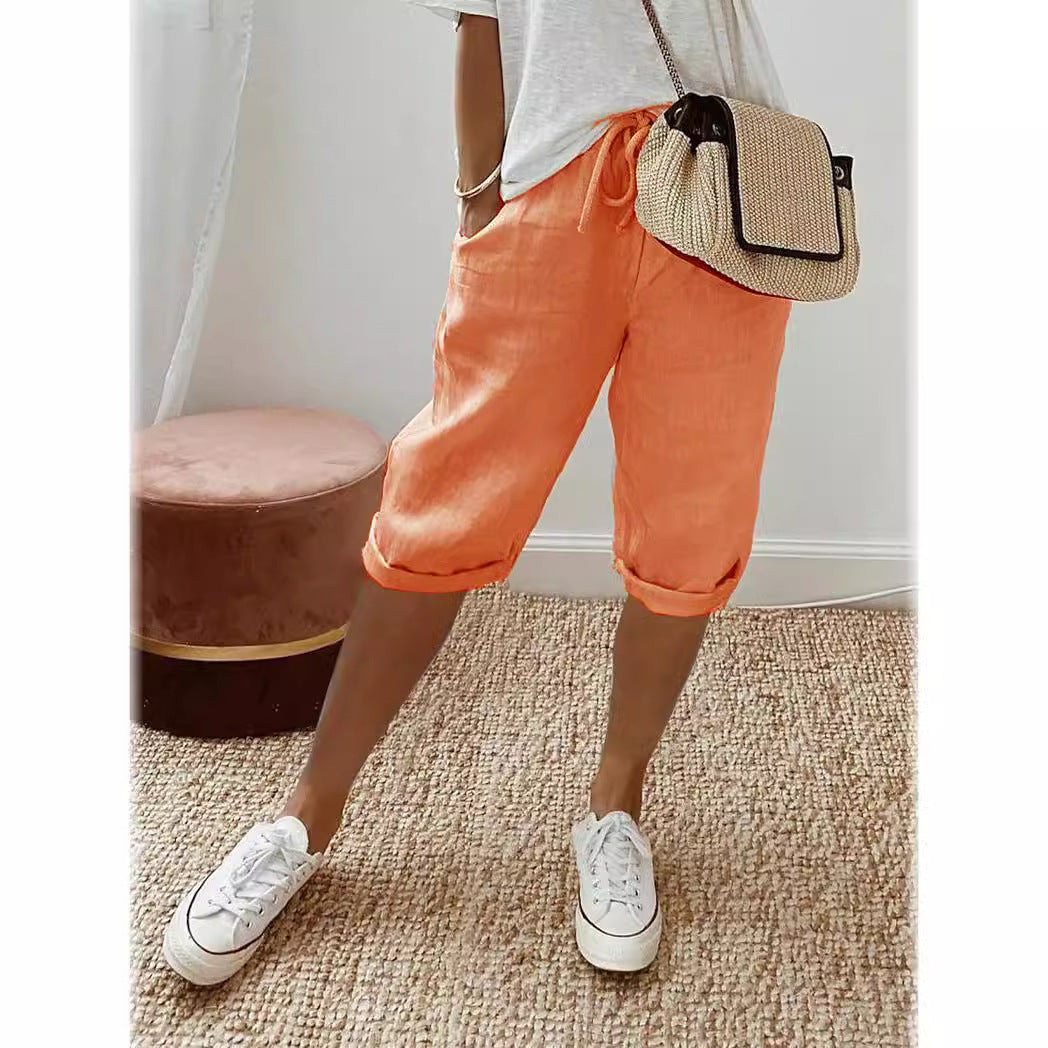 Leichte Shorts mit elastischem Bund für Damen Drune
