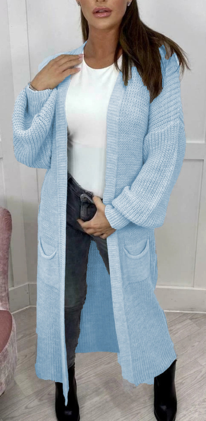 Damen Grobstrickcardigan mit lässiger Passform und langen Ärmeln Drune