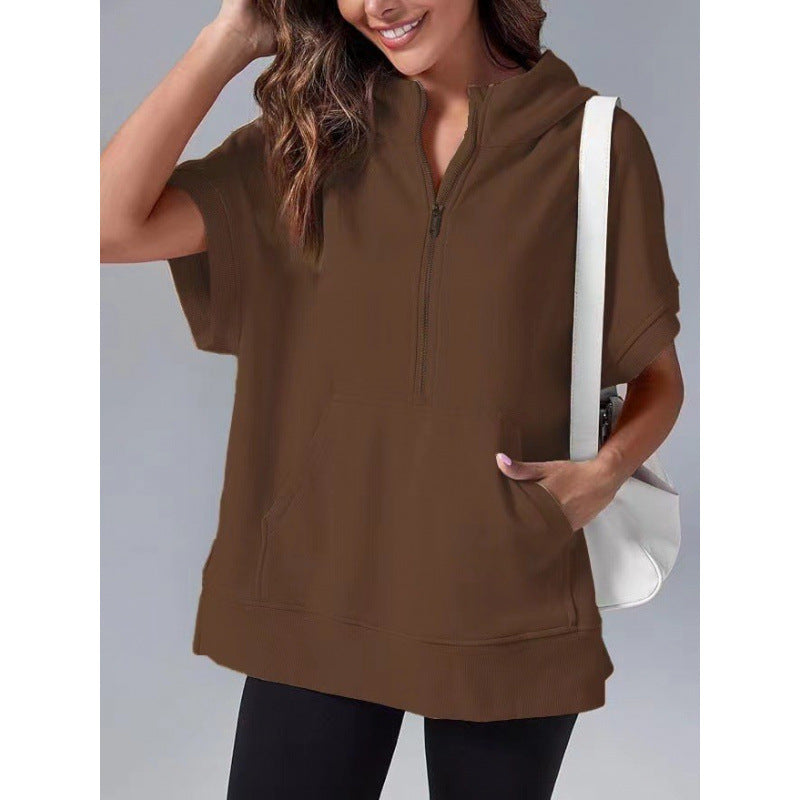 Damen Lässiger Kapuzenpullover mit Reißverschluss und praktischen Taschen Drune