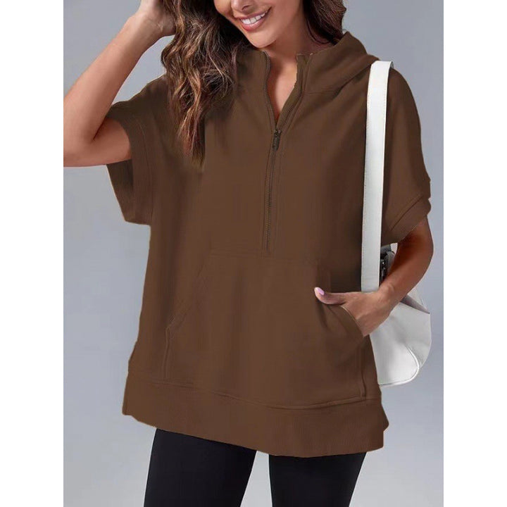 Damen Lässiger Kapuzenpullover mit Reißverschluss und praktischen Taschen Drune