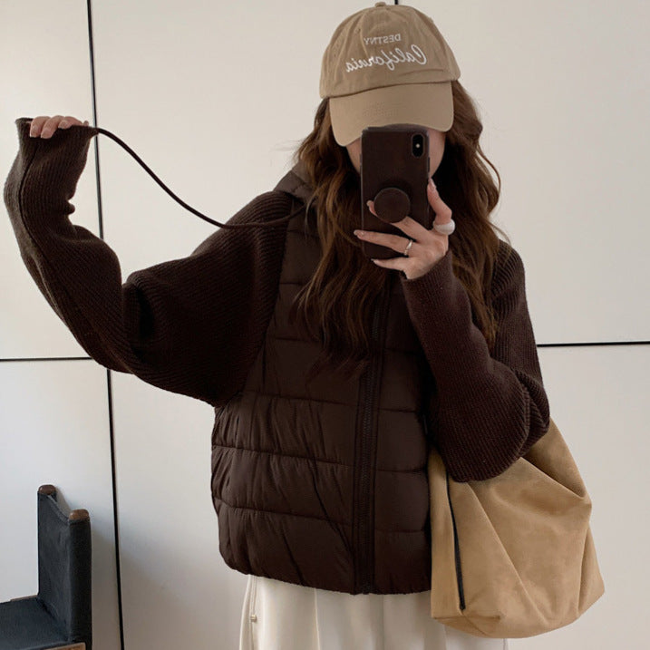 Damen Isolierte Hybridjacke mit voluminösen Ärmeln und Kapuze Drune