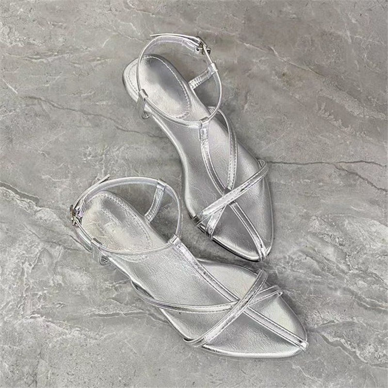 Damen spitze Slingback Sandalen mit elegantem Riemendesign Drune