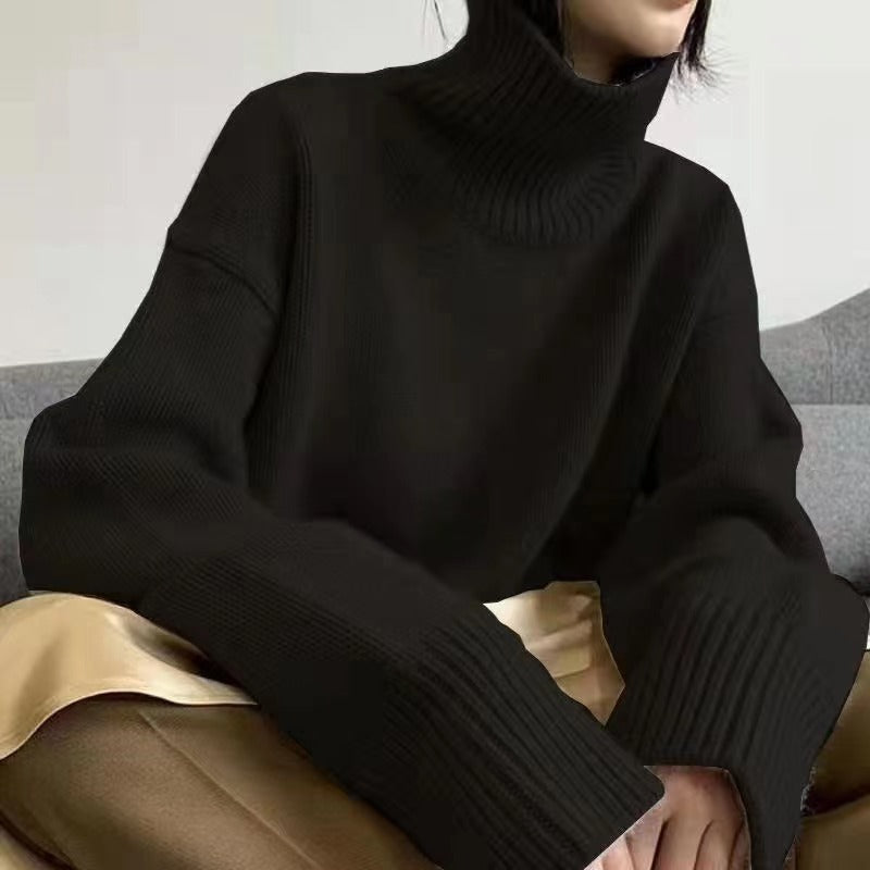 Damen Oversized Rollkragenpullover mit weichem Strick Drune