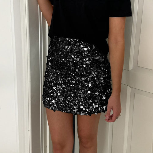 Damen Minirock mit funkelnden Pailletten Drune
