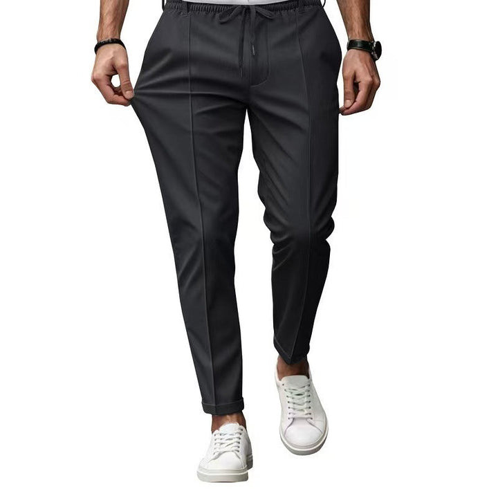 Herren elegante Freizeit-Hose mit elastischem Bund und seitlichen Eingrifftaschen Drune