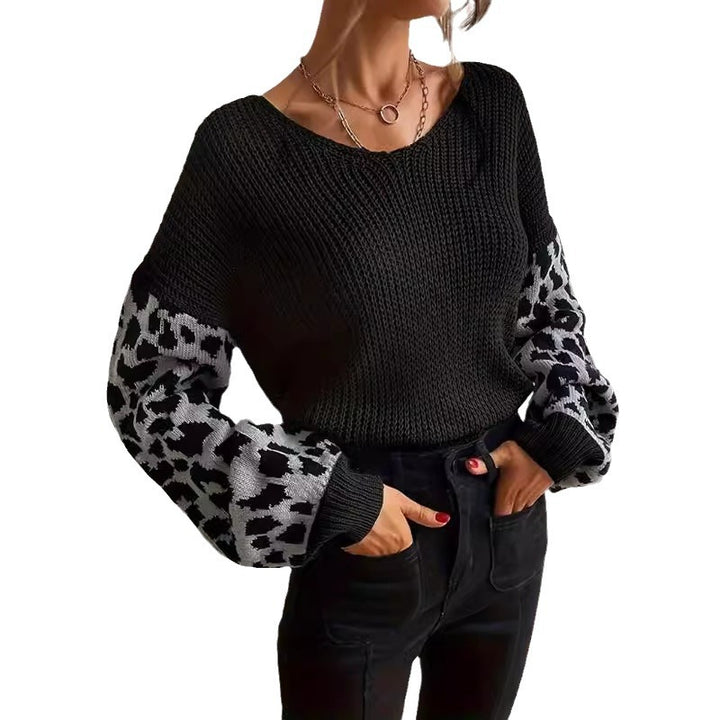 Damen Modernes Strickoberteil mit tierischem Muster und lässigem Schnitt Drune