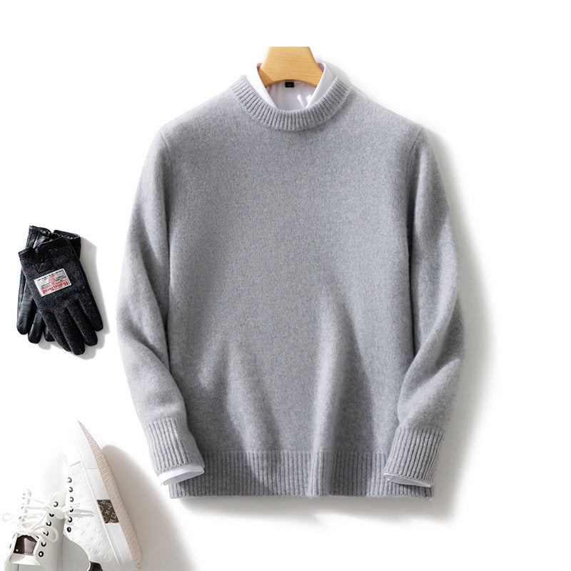 Herren Feiner Stehkragenpullover aus Kaschmir‑Blend mit gerippten Abschlüssen und schlanker Silhouette Drune