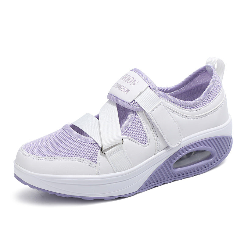 Damen nan stabilisierender Komfort-Sneaker mit luftgepolsterter Keilsohle und Klett-Riemenverschluss Drune