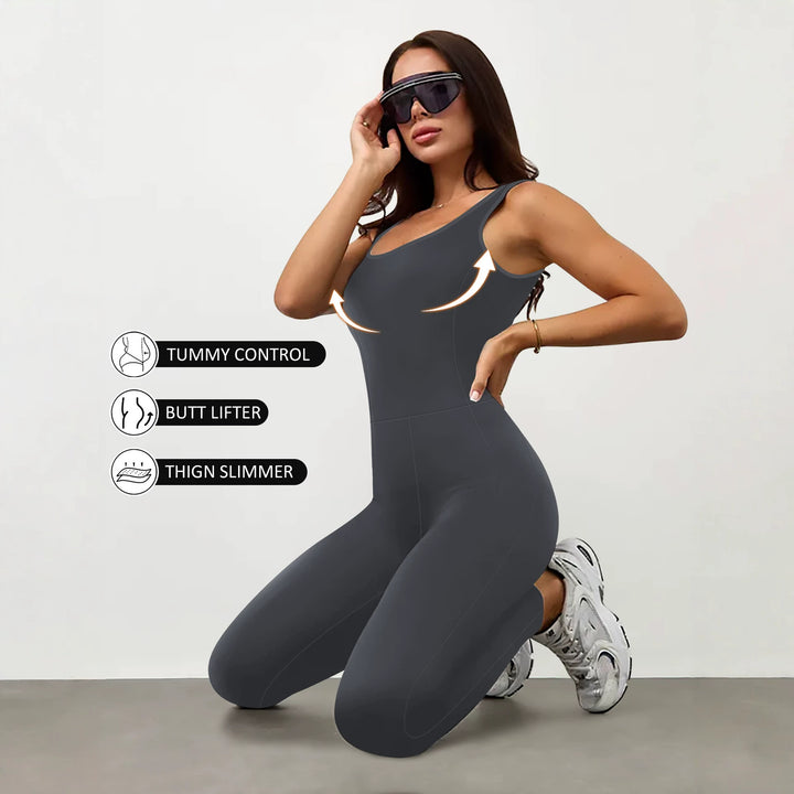 Damen Shaping-Yoga-Einteiler mit Push-Up-Bust, Taillenformung und Po-Lifting Drune