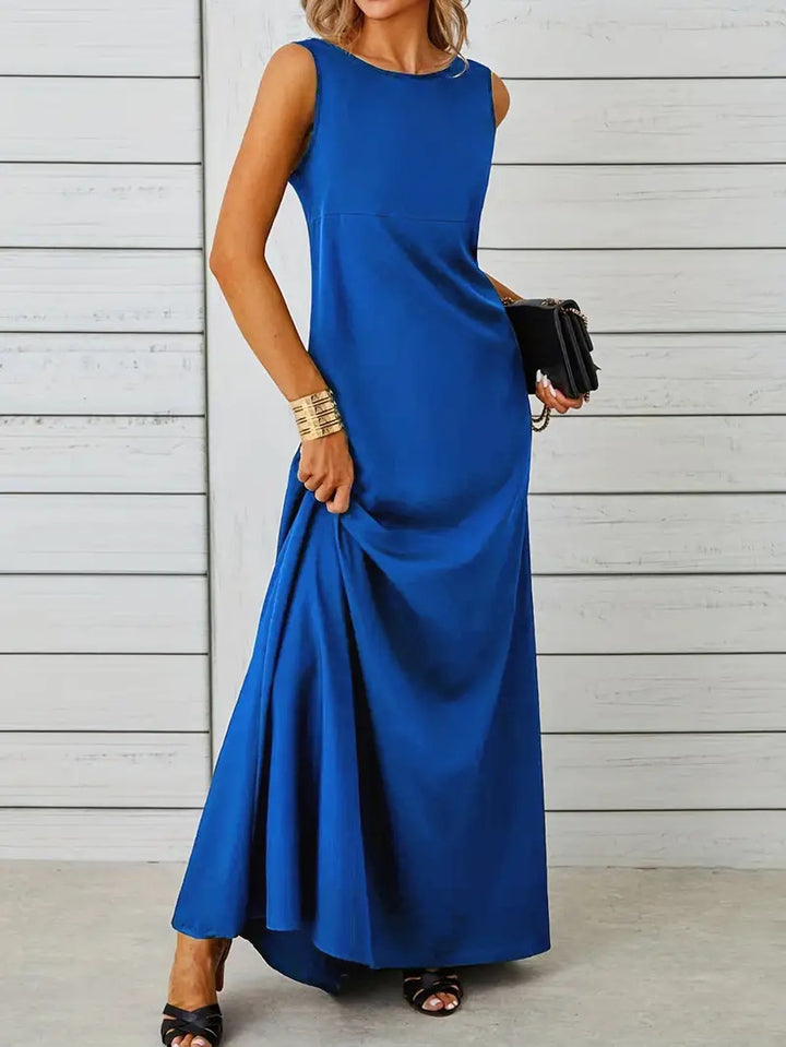 Damen elegantes Maxikleid mit schwingendem Saum und klassischem Schnitt Drune