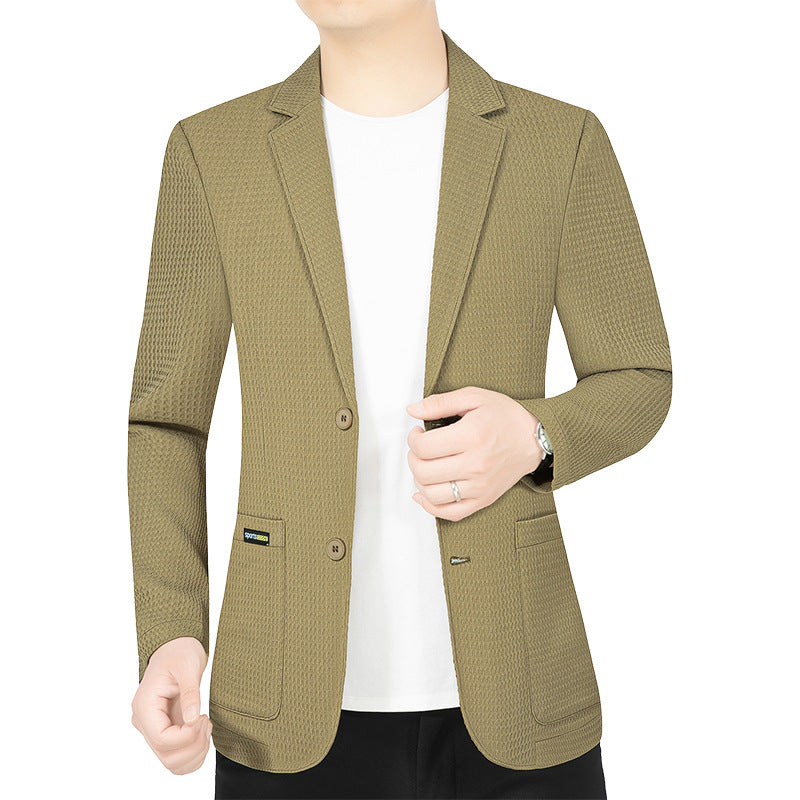 Herren Modernes Stretch Business-Sakko mit schmalem Schnitt und aufgesetzten Taschen Drune