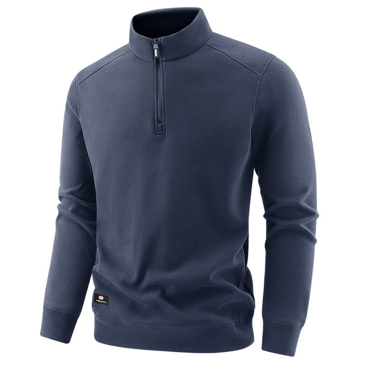 Herren Atmungsaktiver Microfleece-Halbreißverschluss-Pullover mit Stehkragen und Raglanärmeln Drune