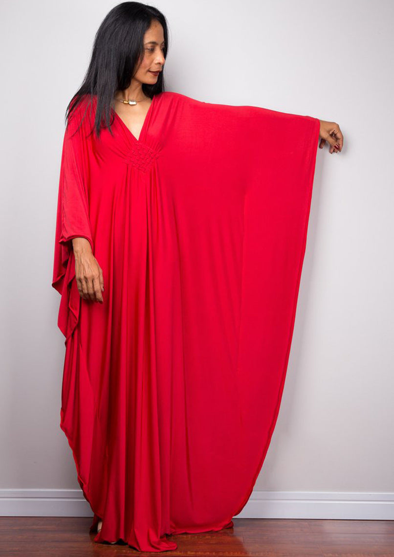 Damen elegantes Maxi-Kleid mit weitem Schnitt Drune