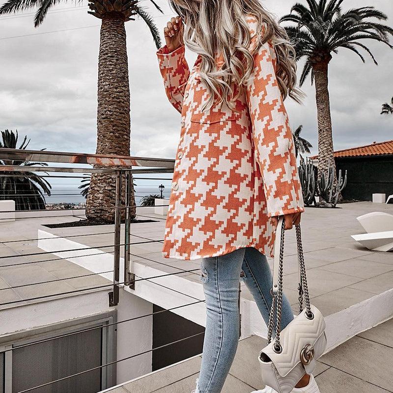 Damen Langarm-Shirtjacke im Chevron-Muster mit praktischen Taschen Drune