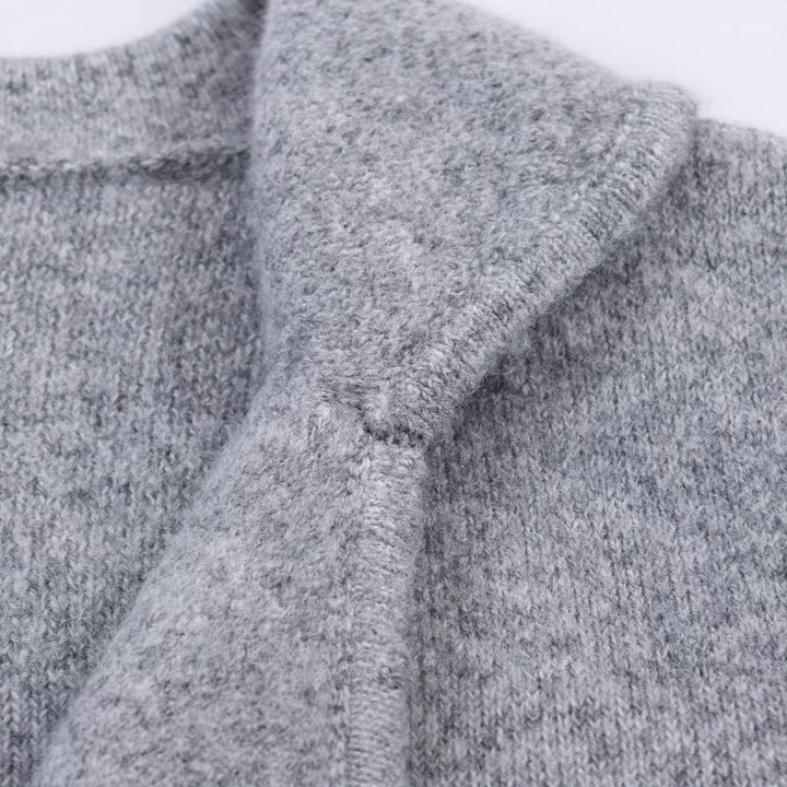 Damen Kurzer Wollmix-Cardigan-Mantel mit Schalkragen und Schmucksteinapplikationen Drune