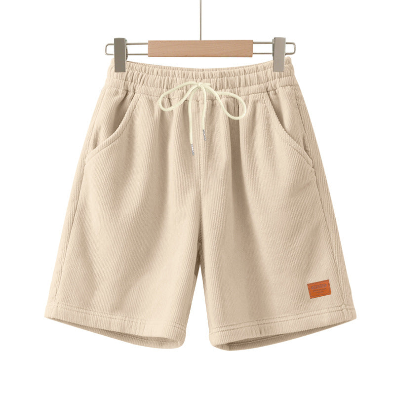 Herren nan lässige Bermudashorts aus feinstrukturiertem Baumwollmix mit elastischem Bund und Kordelzug Drune