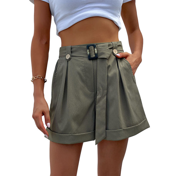Damen Shorts mit elegantem Bund und modischen Falten Drune