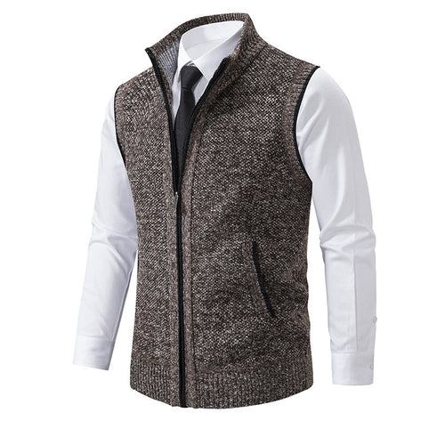 Herren Strickweste mit Reißverschluss und strukturiertem Design Drune