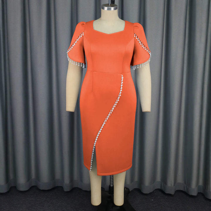 Damen figurbetontes Kleid mit eleganten Paillettenverzierungen Drune