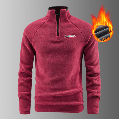 Herren wärmender Microfleece-Troyer mit Halbreißverschluss, ergonomischen Raglanärmeln und kuscheliger Innenstruktur Drune