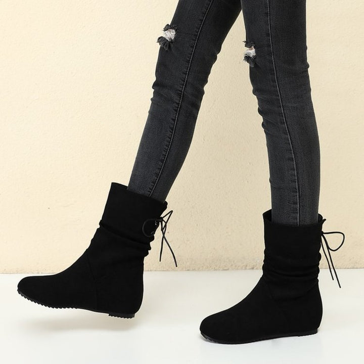 Damen Stiefeletten mit elastischen Falten und rutschfester Sohle Drune