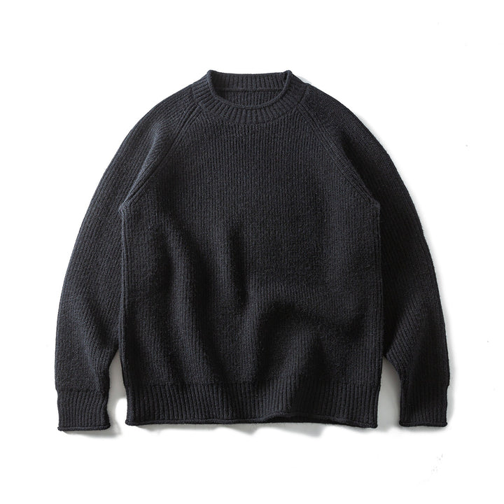 Herren Rippstrickpullover mit Rundhals und Raglanärmeln Drune
