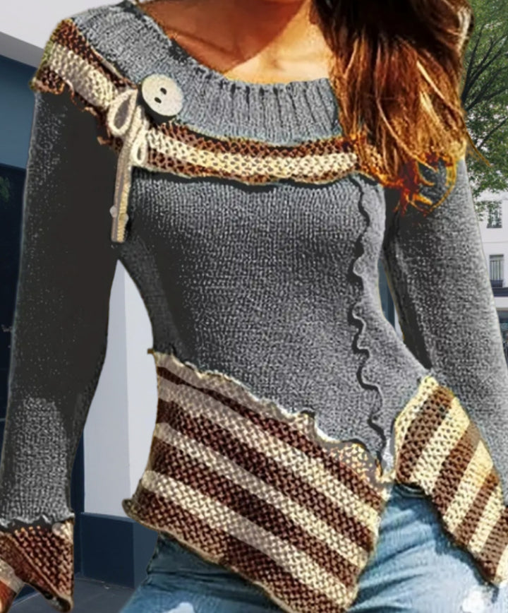 Damen Strickpullover mit kunstvollem Design und eleganten Details Drune