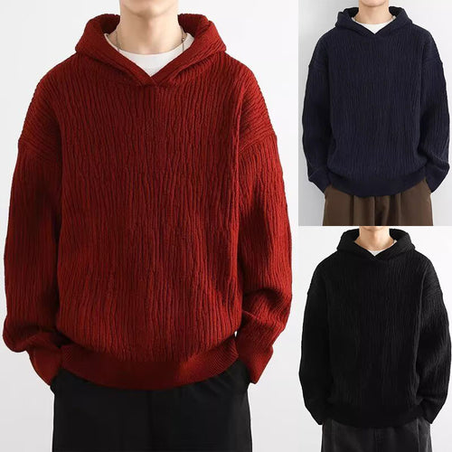 Herren Lässiger Kapuzenpullover mit strukturierter Oberfläche Drune