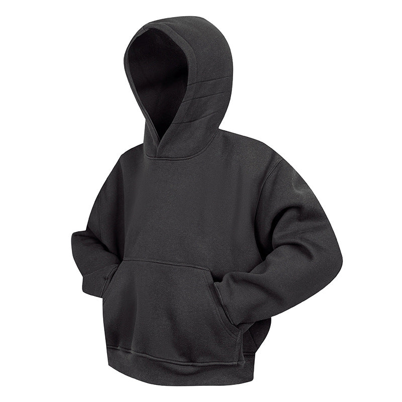 Unisex Oversize-Kapuzenpullover mit Kängurutasche und gerippten Bündchen Drune