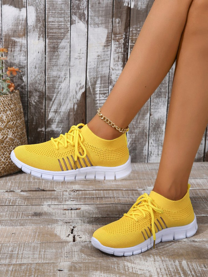 Damen  leichtes gestricktes Sneaker Slipper mit sockenähnlichem Schaft und flexibler Laufsohle Drune