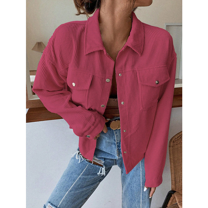 Damen lässige Cordjacke im Oversized-Stil Drune