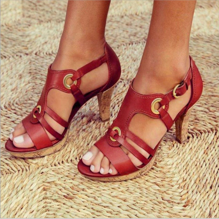 Damen Absatzsandalen mit raffinierten Riemen und kunstvollem Schnallendesign Drune
