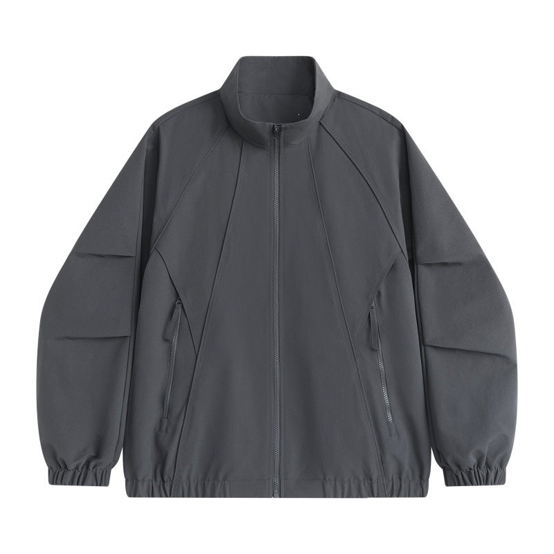 Herren Technische Oversize-Softshell-Trainingsjacke mit Stehkragen, ergonomischen Teilungsnähten & wasserabweisender Beschichtung Drune