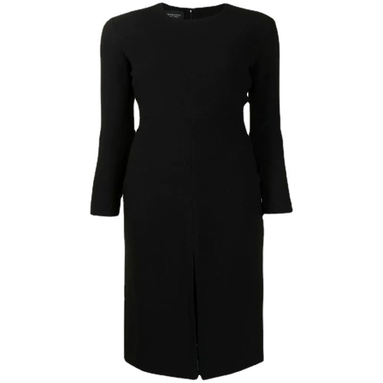 Damen Tailliertes Midikleid mit langem Arm, vorderlichem Schlitz und cleanem Tailoring Drune
