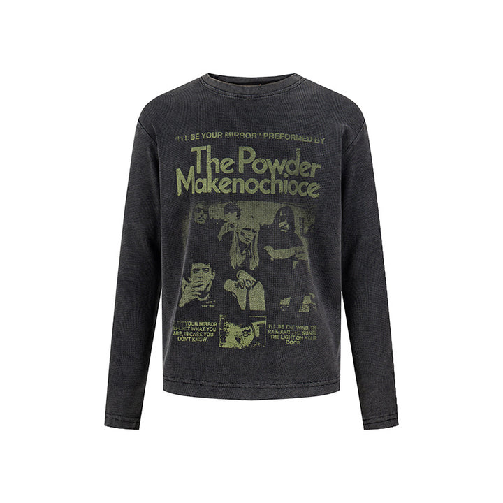 Damen Vintage-Grafik-Sweatshirt mit Used-Waschung, Rundhalsausschnitt und Relaxed-Fit Drune