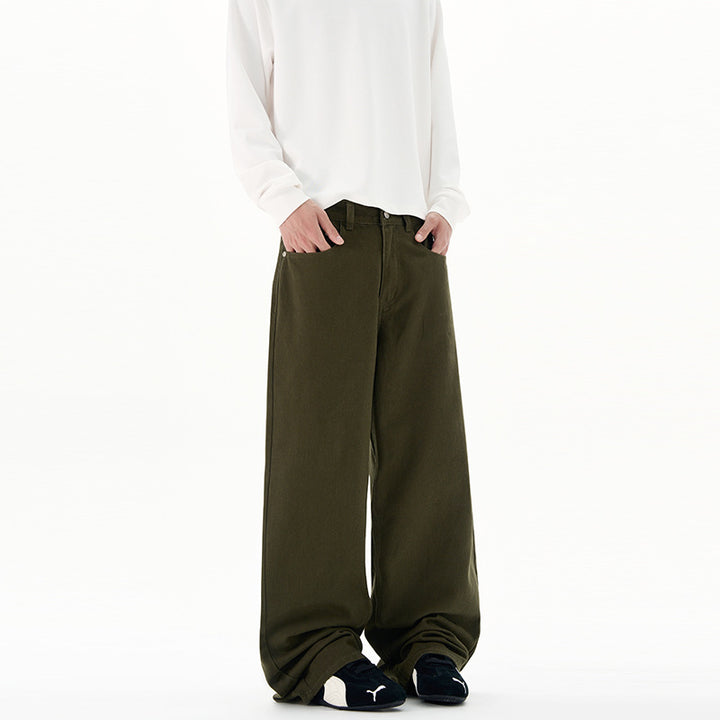 Herren Weit geschnittene Baumwoll-Denim-Jeans mit geradem Bein und cleanem Minimaldesign Drune